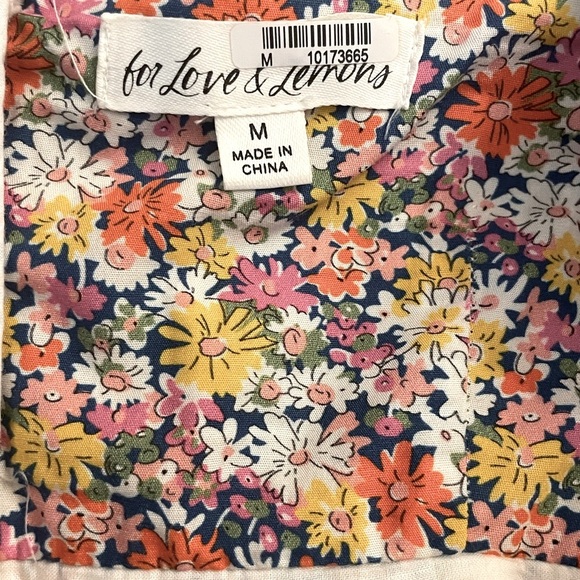 For Love & Lemons Libby Floral Mini Dress Vintage Inspired Women's Size Medium - Picture 10 of 11